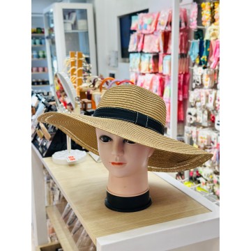 CHAPEAU AVEC RUBAN EN NOIR POUR FEMME  ≡ MINIMALL