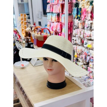 CHAPEAU AVEC RUBAN EN NOIR POUR FEMME  ≡ MINIMALL