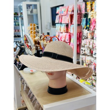 CHAPEAU AVEC RUBAN EN NOIR POUR FEMME  ≡ MINIMALL