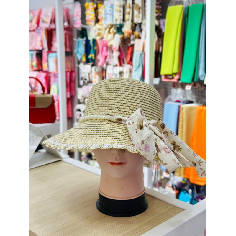 CHAPEAU AVEC RUBAN A PERLE ET PAPILLON  POUR FEMME ≡ MINIMALL