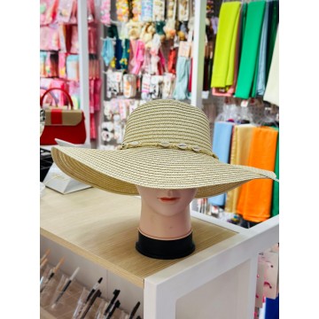 CHAPEAU AVEC RUBAN DE COQUILLQGE  POUR FEMME ≡ MINIMALL