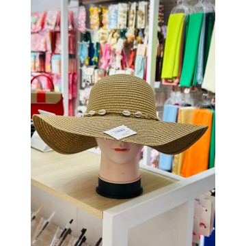 CHAPEAU AVEC RUBAN DE COQUILLQGE  POUR FEMME ≡ MINIMALL