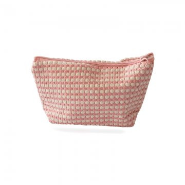 TROUSSE DE MAQUILLAGE CARRÉE EN TISSU DOUX ≡ MINIMALL