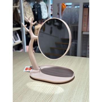 MIROIR ROND DE TABLE DOUBLE FACE MIROIR DE BUREAU ROSÈ  POUR LE MAQUILLAGE  LÈPILLATION ET LE RASAGE ≡ MINIMALL